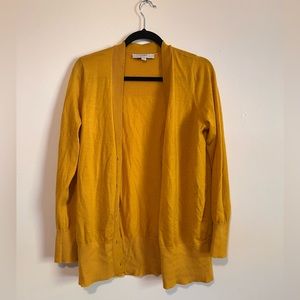 Ann Taylor LOFT Mustard Yellow Cardigan Large